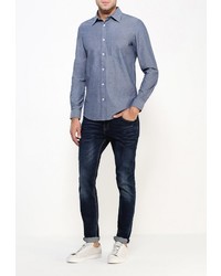 Мужская синяя рубашка с длинным рукавом от Cheap Monday