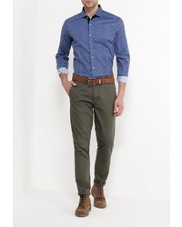 Мужская синяя рубашка с длинным рукавом от Chromosome