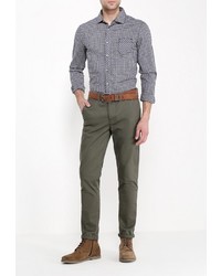 Мужская синяя рубашка с длинным рукавом от Chromosome