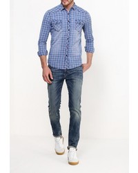 Мужская синяя рубашка с длинным рукавом от Chromosome