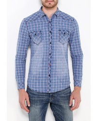 Мужская синяя рубашка с длинным рукавом от Chromosome