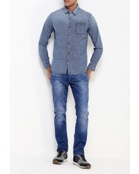 Мужская синяя рубашка с длинным рукавом от Chromosome