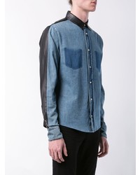 Мужская синяя рубашка с длинным рукавом от RtA