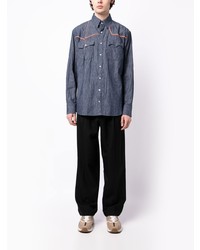 Мужская синяя рубашка с длинным рукавом от Kolor