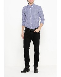 Мужская синяя рубашка с длинным рукавом от Deblasio