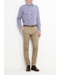 Мужская синяя рубашка с длинным рукавом от Deblasio