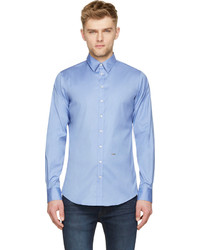Мужская синяя рубашка с длинным рукавом от DSQUARED2