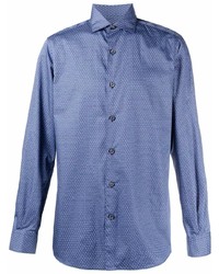 Мужская синяя рубашка с длинным рукавом от Ermenegildo Zegna