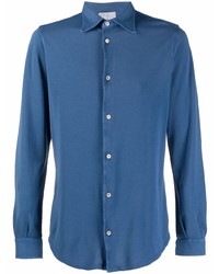 Мужская синяя рубашка с длинным рукавом от Fedeli