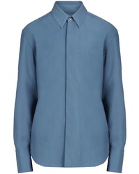 Мужская синяя рубашка с длинным рукавом от Ferragamo