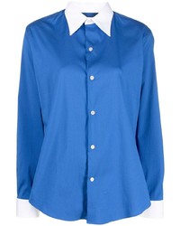 Мужская синяя рубашка с длинным рукавом от FURSAC