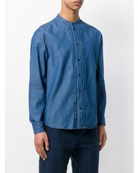 Мужская синяя рубашка с длинным рукавом от Natural Selection