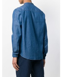 Мужская синяя рубашка с длинным рукавом от Natural Selection