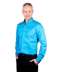 Мужская синяя рубашка с длинным рукавом от GREG