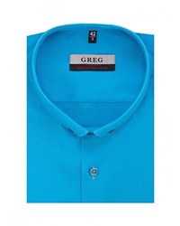 Мужская синяя рубашка с длинным рукавом от GREG