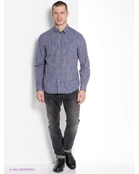 Мужская синяя рубашка с длинным рукавом от Incity