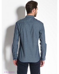 Мужская синяя рубашка с длинным рукавом от Jack & Jones