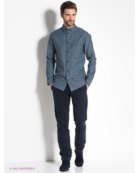 Мужская синяя рубашка с длинным рукавом от Jack & Jones