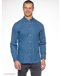 Мужская синяя рубашка с длинным рукавом от Jack & Jones