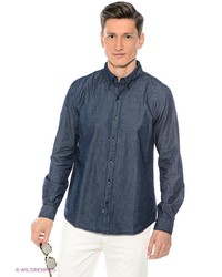 Мужская синяя рубашка с длинным рукавом от Jeanswest