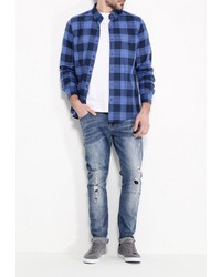 Мужская синяя рубашка с длинным рукавом от Lacoste