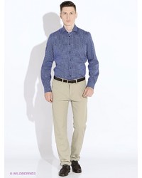 Мужская синяя рубашка с длинным рукавом от LERROS