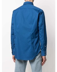 Мужская синяя рубашка с длинным рукавом от Billionaire