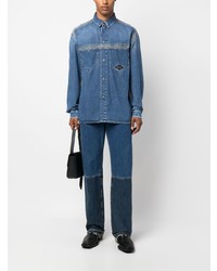 Мужская синяя рубашка с длинным рукавом от Diesel