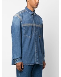 Мужская синяя рубашка с длинным рукавом от Diesel
