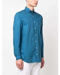 Мужская синяя рубашка с длинным рукавом от Lardini