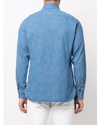 Мужская синяя рубашка с длинным рукавом от Tom Ford