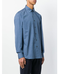 Мужская синяя рубашка с длинным рукавом от Brioni