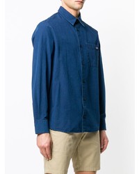 Мужская синяя рубашка с длинным рукавом от A.P.C.