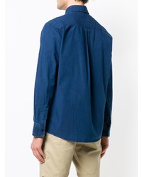 Мужская синяя рубашка с длинным рукавом от A.P.C.