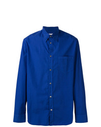Мужская синяя рубашка с длинным рукавом от Maison Margiela