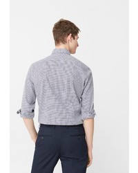 Мужская синяя рубашка с длинным рукавом от Mango Man