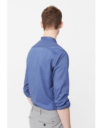 Мужская синяя рубашка с длинным рукавом от Mango Man