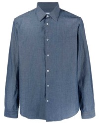 Мужская синяя рубашка с длинным рукавом от Manuel Ritz
