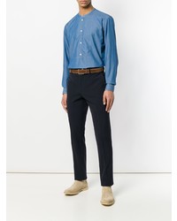 Мужская синяя рубашка с длинным рукавом от Bagutta