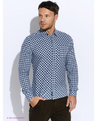 Мужская синяя рубашка с длинным рукавом от Mavango