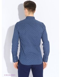 Мужская синяя рубашка с длинным рукавом от MEXX