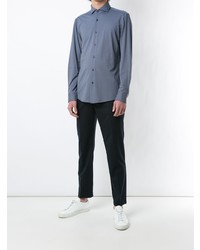 Мужская синяя рубашка с длинным рукавом от BOSS