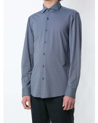 Мужская синяя рубашка с длинным рукавом от BOSS