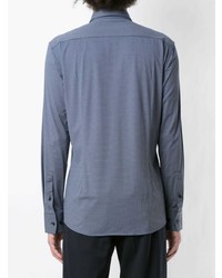 Мужская синяя рубашка с длинным рукавом от BOSS