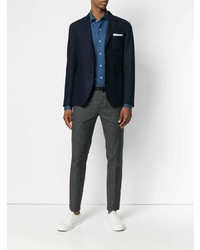 Мужская синяя рубашка с длинным рукавом от Orian