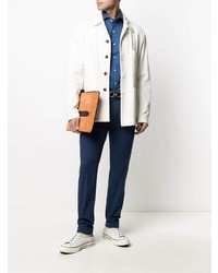 Мужская синяя рубашка с длинным рукавом от Canali