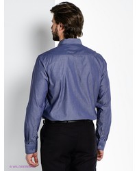 Мужская синяя рубашка с длинным рукавом от MONDIGO