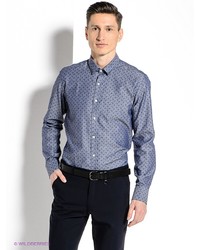 Мужская синяя рубашка с длинным рукавом от MONDIGO