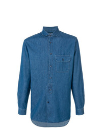 Мужская синяя рубашка с длинным рукавом от Natural Selection