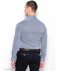 Мужская синяя рубашка с длинным рукавом от Oodji